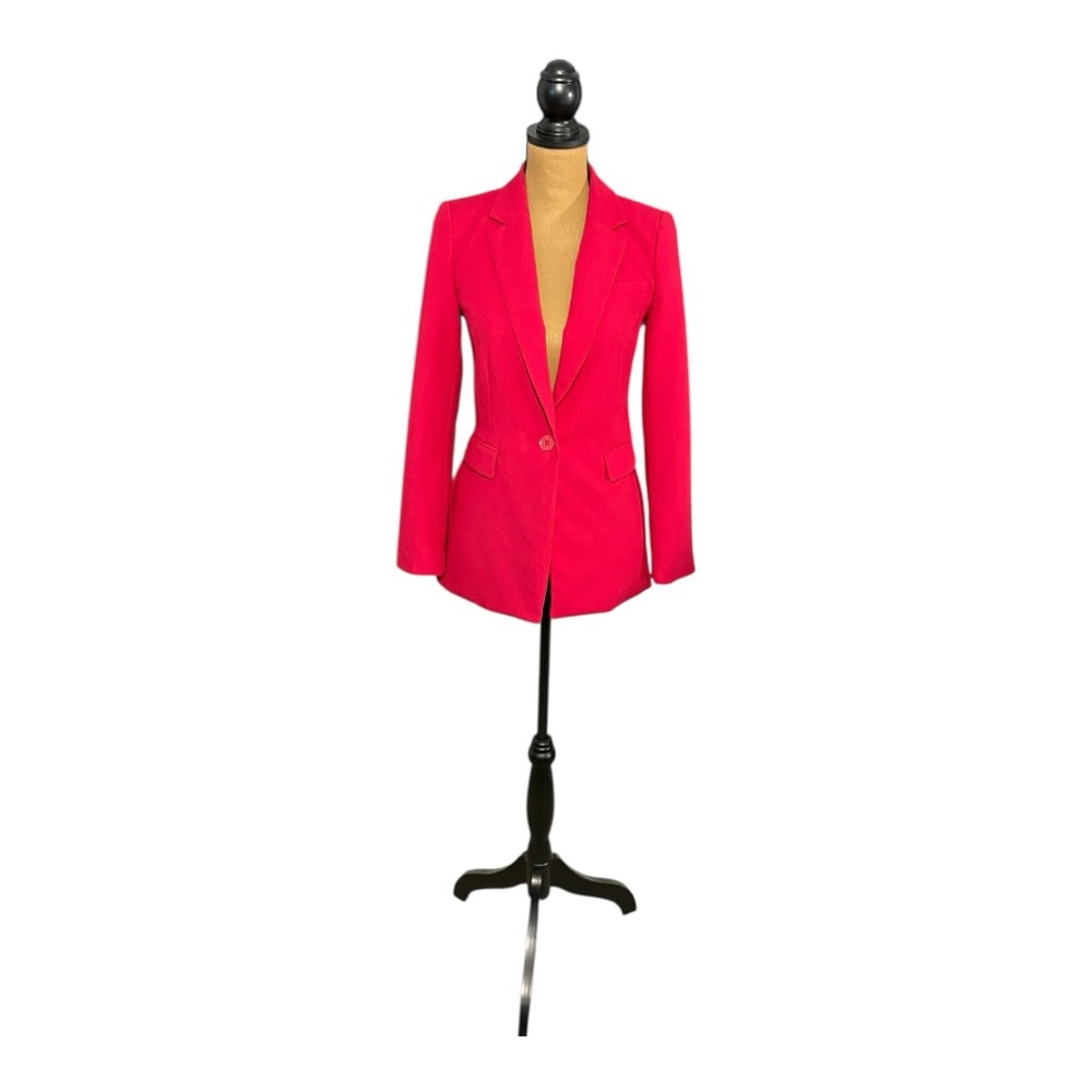 White House Black Market Dark Fuchsia Blazer Womens 00 Barbie Office Siren